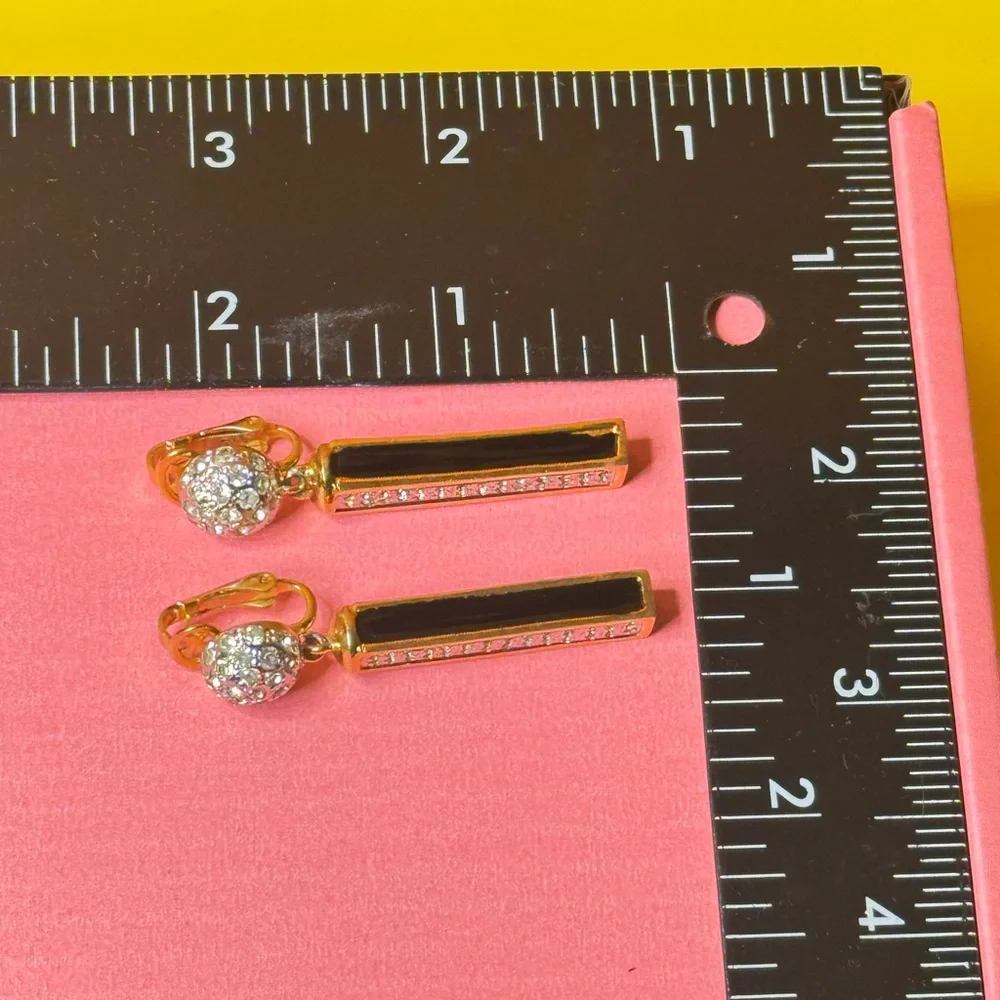 Valentino Black and Gold Crystal Earrings - Picture 12 of 15